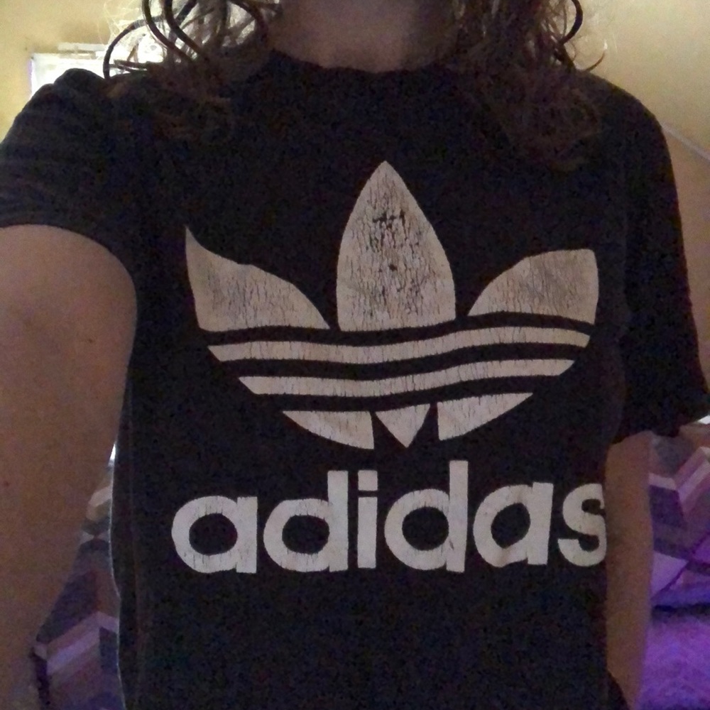 Black Adidas logo Tee